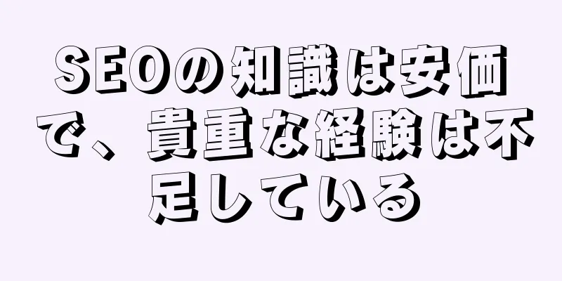 SEOの知識は安価で、貴重な経験は不足している
