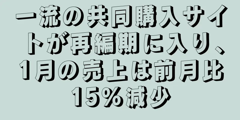 一流の共同購入サイトが再編期に入り、1月の売上は前月比15％減少