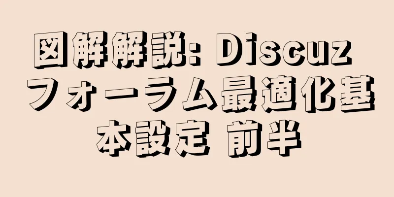 図解解説: Discuz フォーラム最適化基本設定 前半