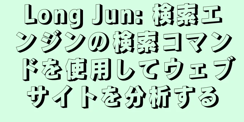 Long Jun: 検索エンジンの検索コマンドを使用してウェブサイトを分析する