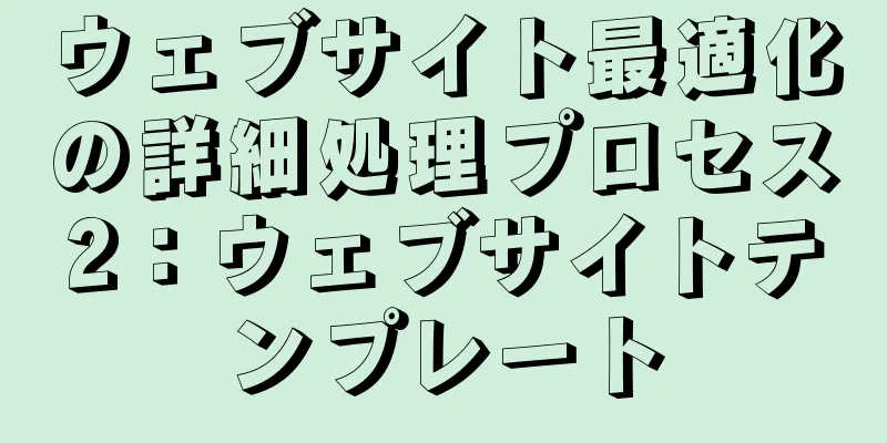 ウェブサイト最適化の詳細処理プロセス2：ウェブサイトテンプレート