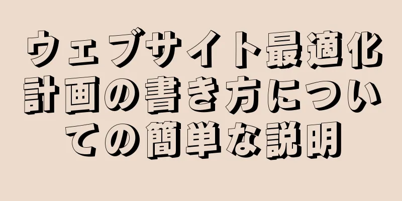 ウェブサイト最適化計画の書き方についての簡単な説明