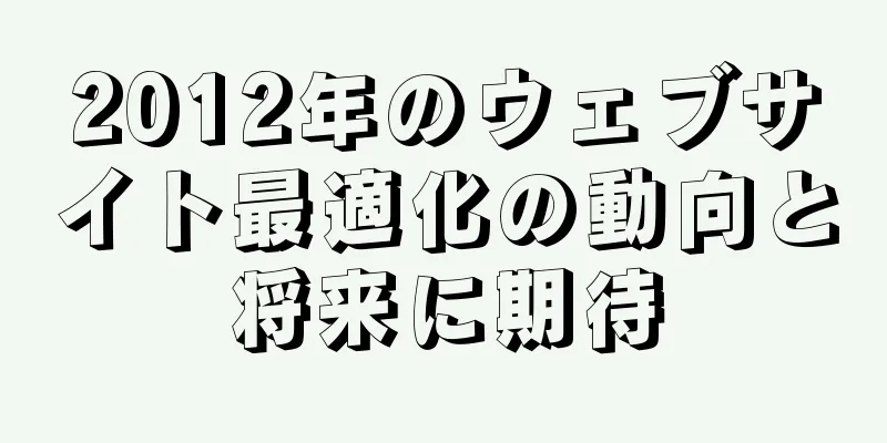 2012年のウェブサイト最適化の動向と将来に期待