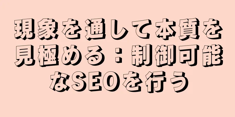 現象を通して本質を見極める：制御可能なSEOを行う