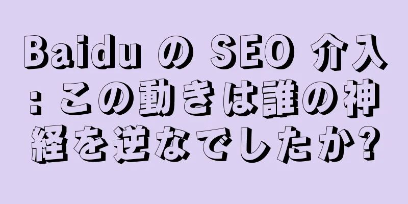 Baidu の SEO 介入: この動きは誰の神経を逆なでしたか?