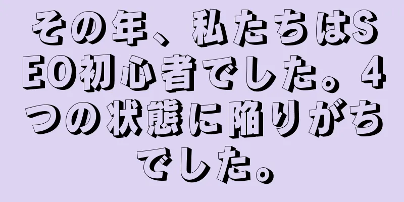 その年、私たちはSEO初心者でした。4つの状態に陥りがちでした。