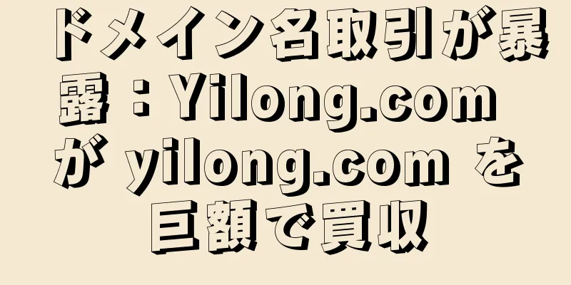 ドメイン名取引が暴露：Yilong.com が yilong.com を巨額で買収