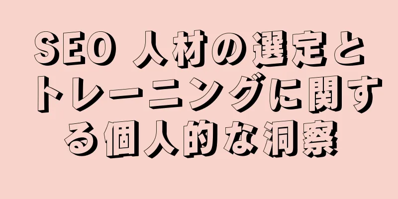 SEO 人材の選定とトレーニングに関する個人的な洞察