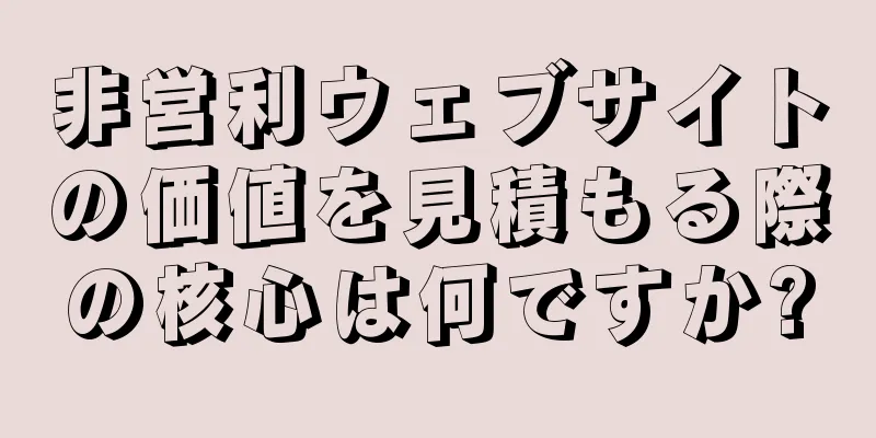 非営利ウェブサイトの価値を見積もる際の核心は何ですか?