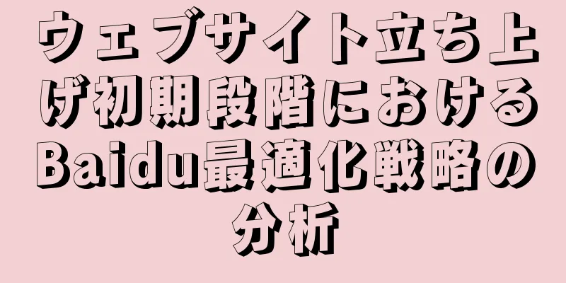 ウェブサイト立ち上げ初期段階におけるBaidu最適化戦略の分析