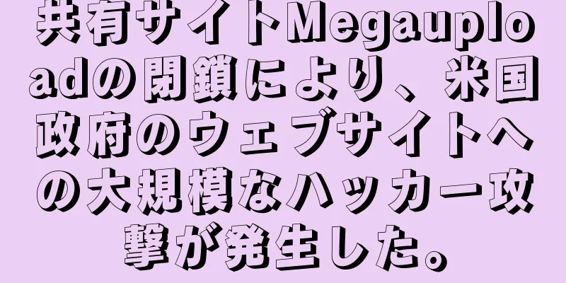 共有サイトMegauploadの閉鎖により、米国政府のウェブサイトへの大規模なハッカー攻撃が発生した。