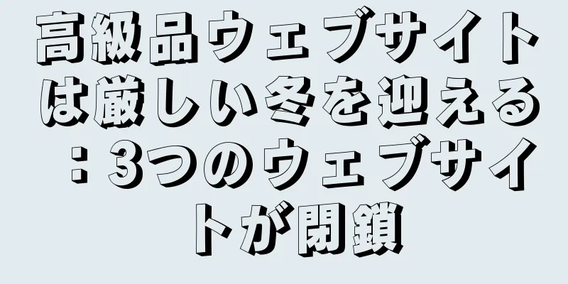 高級品ウェブサイトは厳しい冬を迎える：3つのウェブサイトが閉鎖