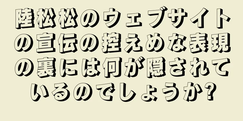 陸松松のウェブサイトの宣伝の控えめな表現の裏には何が隠されているのでしょうか?