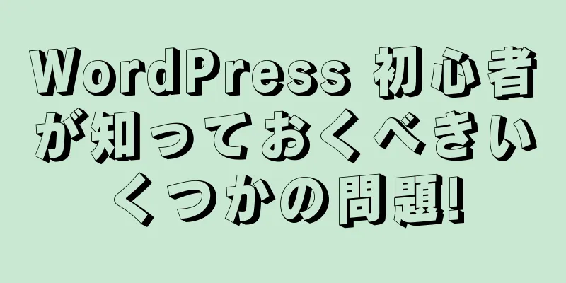 WordPress 初心者が知っておくべきいくつかの問題!