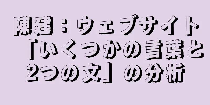 陳建：ウェブサイト「いくつかの言葉と2つの文」の分析