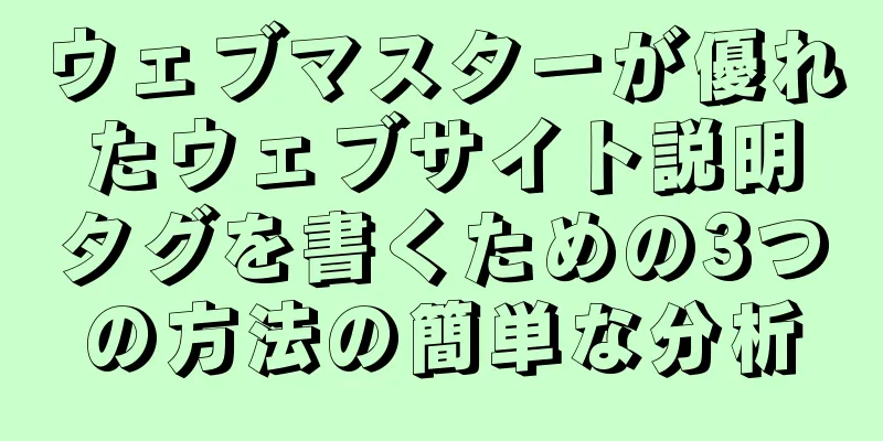 ウェブマスターが優れたウェブサイト説明タグを書くための3つの方法の簡単な分析