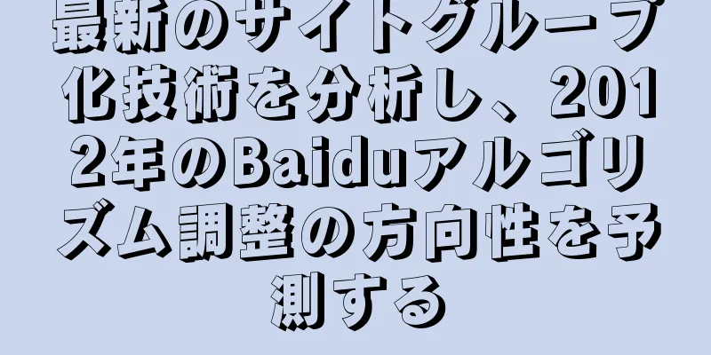 最新のサイトグループ化技術を分析し、2012年のBaiduアルゴリズム調整の方向性を予測する