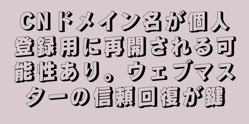 CNドメイン名が個人登録用に再開される可能性あり。ウェブマスターの信頼回復が鍵