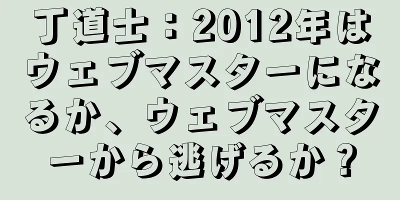 丁道士：2012年はウェブマスターになるか、ウェブマスターから逃げるか？