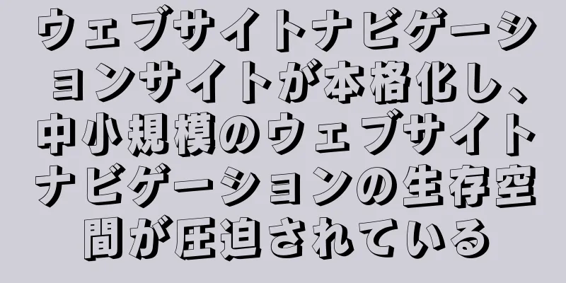 ウェブサイトナビゲーションサイトが本格化し、中小規模のウェブサイトナビゲーションの生存空間が圧迫されている