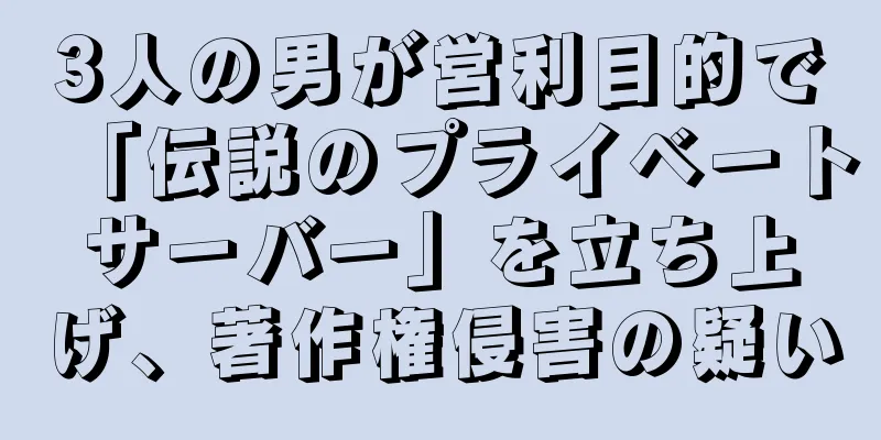 3人の男が営利目的で「伝説のプライベートサーバー」を立ち上げ、著作権侵害の疑い