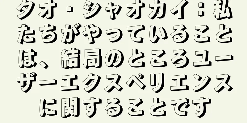 タオ・シャオカイ：私たちがやっていることは、結局のところユーザーエクスペリエンスに関することです