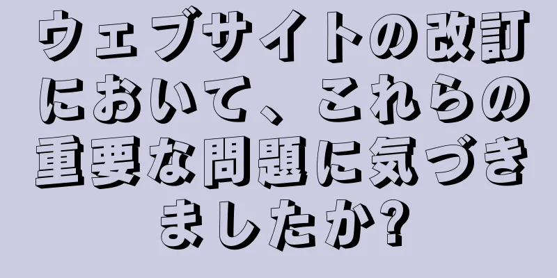 ウェブサイトの改訂において、これらの重要な問題に気づきましたか?