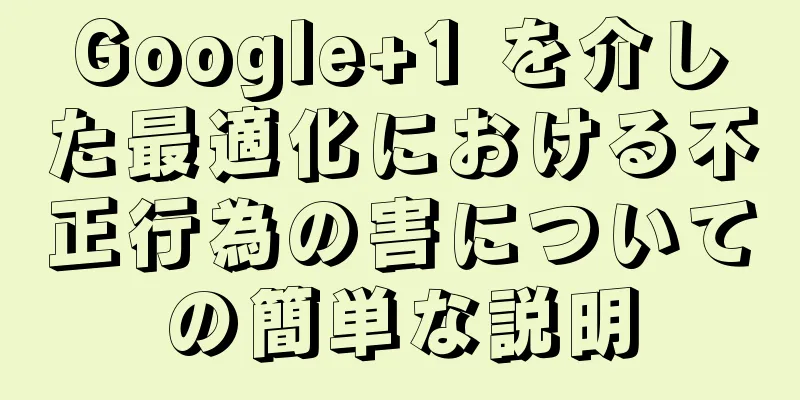 Google+1 を介した最適化における不正行為の害についての簡単な説明