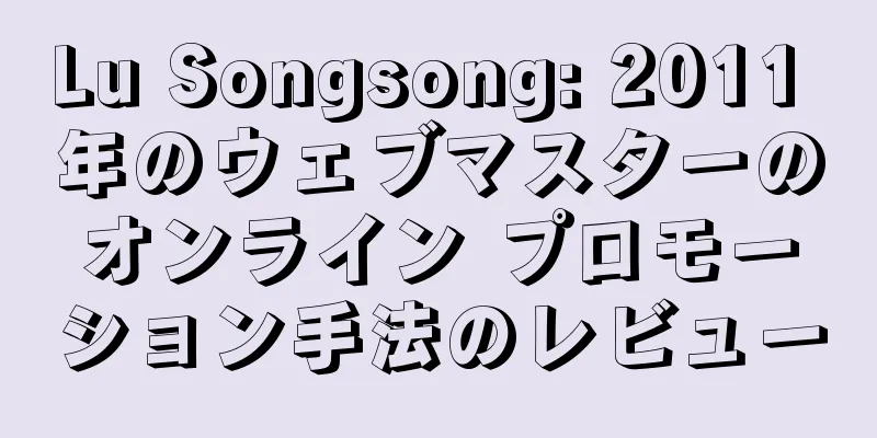 Lu Songsong: 2011 年のウェブマスターのオンライン プロモーション手法のレビュー