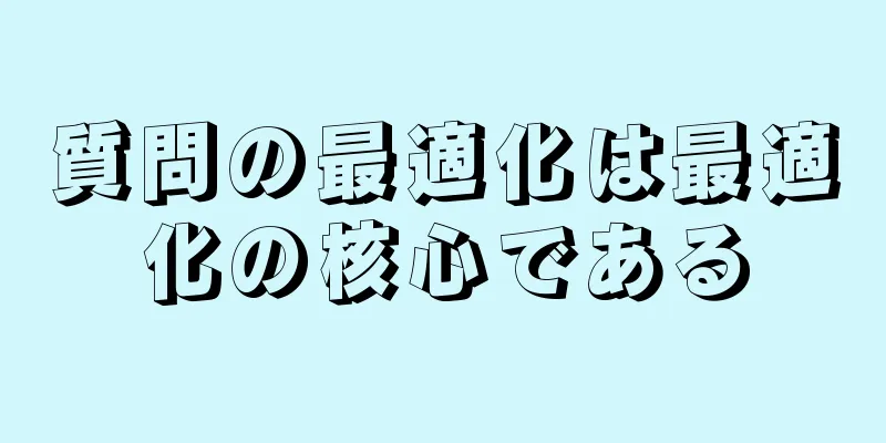 質問の最適化は最適化の核心である