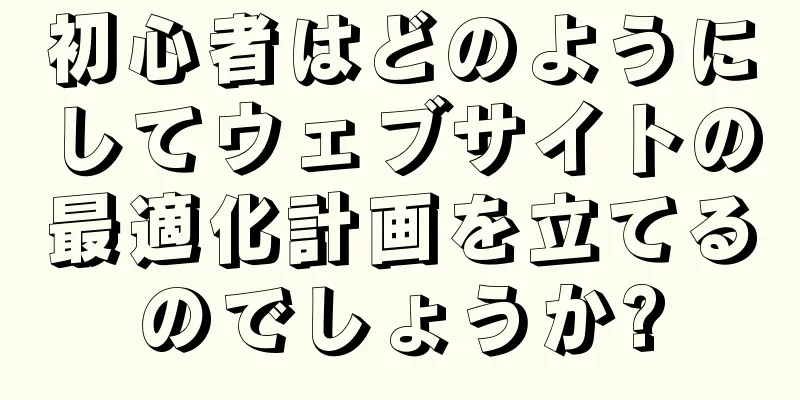 初心者はどのようにしてウェブサイトの最適化計画を立てるのでしょうか?