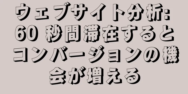 ウェブサイト分析: 60 秒間滞在するとコンバージョンの機会が増える