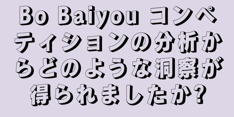 Bo Baiyou コンペティションの分析からどのような洞察が得られましたか?