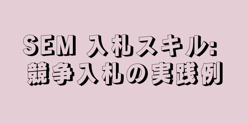SEM 入札スキル: 競争入札の実践例