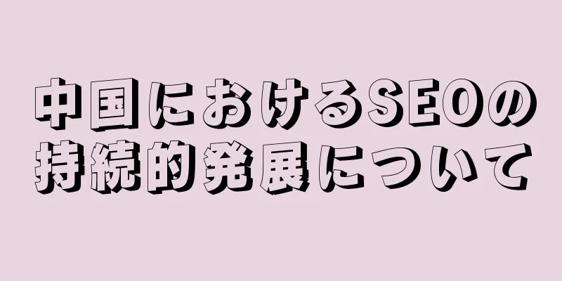 中国におけるSEOの持続的発展について