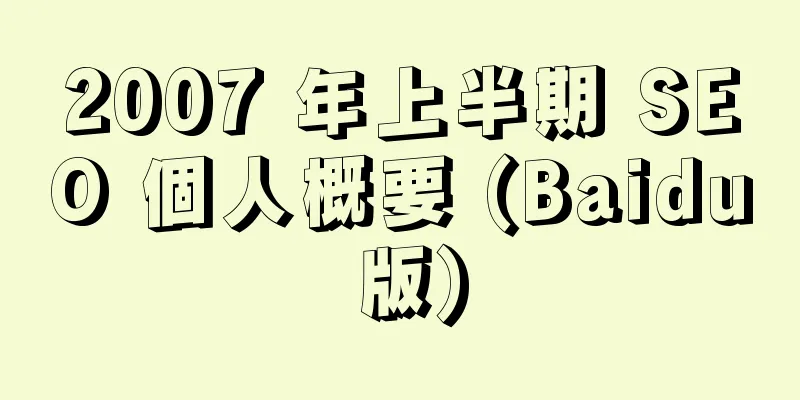 2007 年上半期 SEO 個人概要 (Baidu 版)