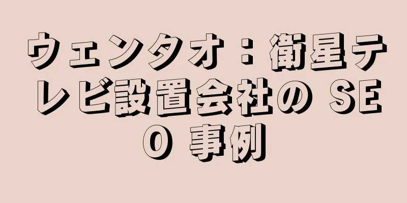 ウェンタオ：衛星テレビ設置会社の SEO 事例