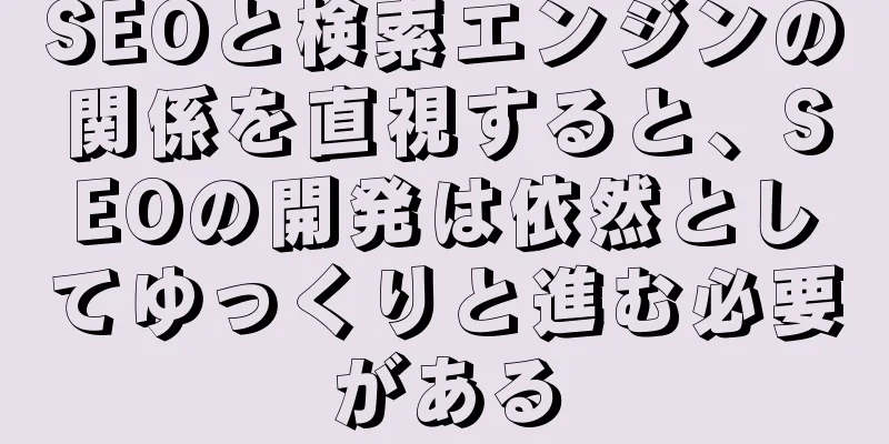 SEOと検索エンジンの関係を直視すると、SEOの開発は依然としてゆっくりと進む必要がある
