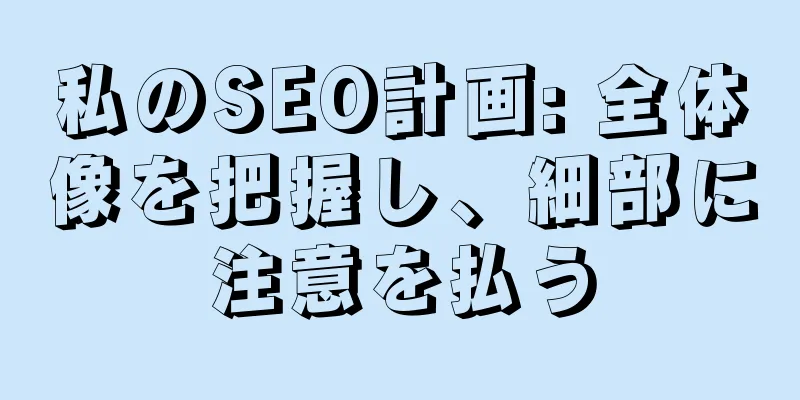 私のSEO計画: 全体像を把握し、細部に注意を払う