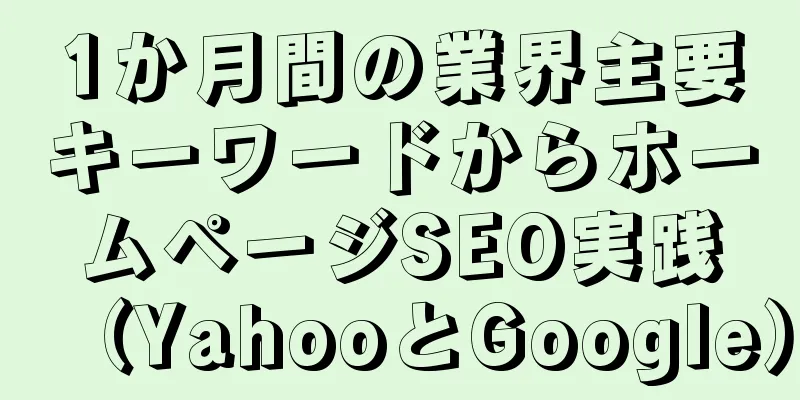 1か月間の業界主要キーワードからホームページSEO実践（YahooとGoogle）