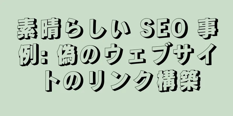 素晴らしい SEO 事例: 偽のウェブサイトのリンク構築