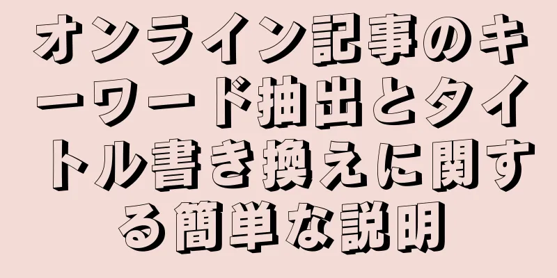 オンライン記事のキーワード抽出とタイトル書き換えに関する簡単な説明