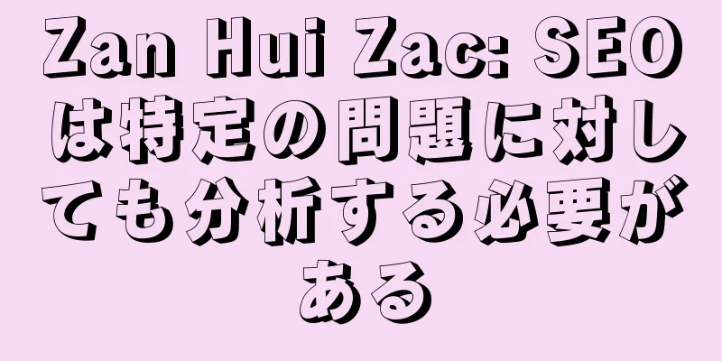 Zan Hui Zac: SEOは特定の問題に対しても分析する必要がある