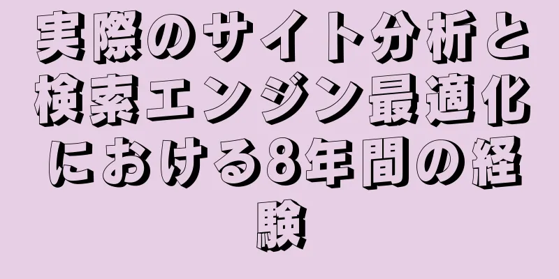 実際のサイト分析と検索エンジン最適化における8年間の経験