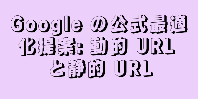 Google の公式最適化提案: 動的 URL と静的 URL