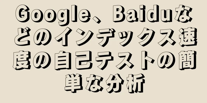 Google、Baiduなどのインデックス速度の自己テストの簡単な分析