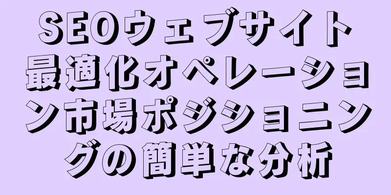 SEOウェブサイト最適化オペレーション市場ポジショニングの簡単な分析