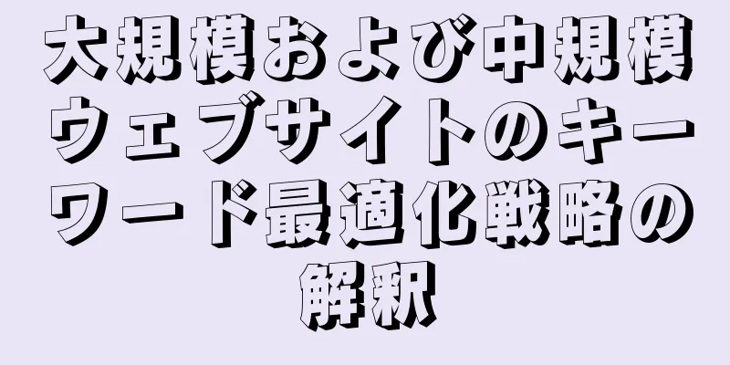 大規模および中規模ウェブサイトのキーワード最適化戦略の解釈