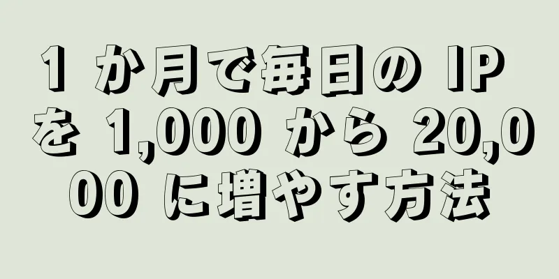 1 か月で毎日の IP を 1,000 から 20,000 に増やす方法
