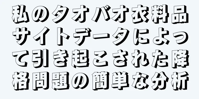 私のタオバオ衣料品サイトデータによって引き起こされた降格問題の簡単な分析